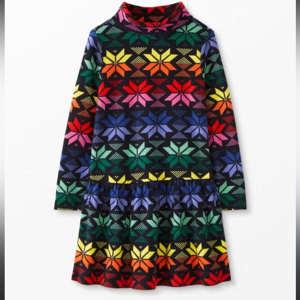 Hanna Andersson Long Sleeve Turtleneck Dress, size 6-7, EUC